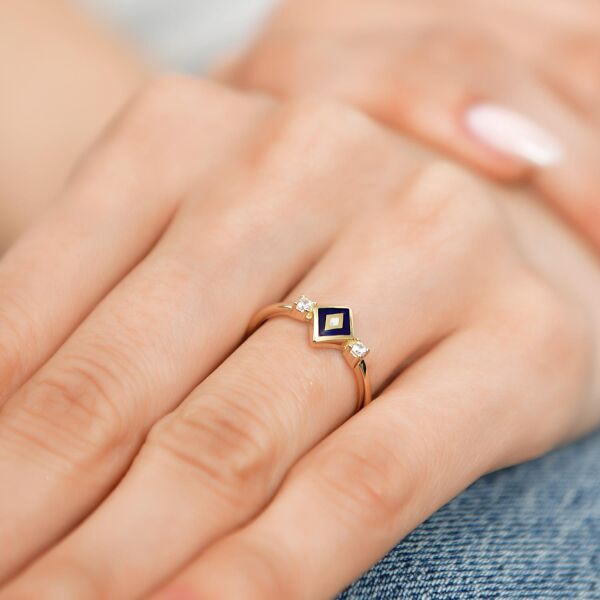 14 Ayar Mineli Altın Yüzük