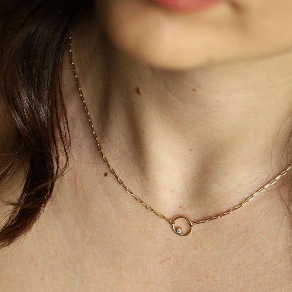 Minimal Cercle Altın Kolye