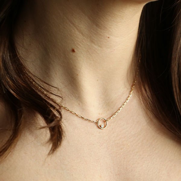 Minimal Cercle Altın Kolye
