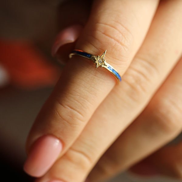 Pars Blue Altın Yüzük