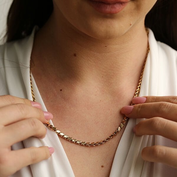 Pullu Altın Zincir  Kolye