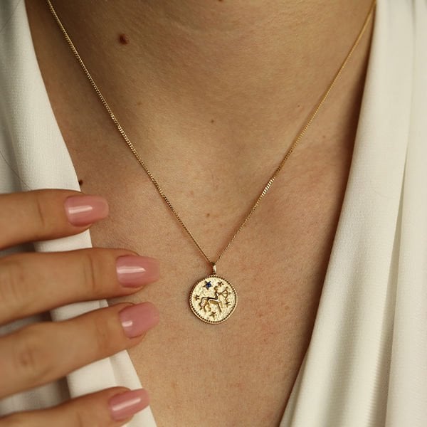 Ancient Sagittarius Altın Yay Burç Kolye