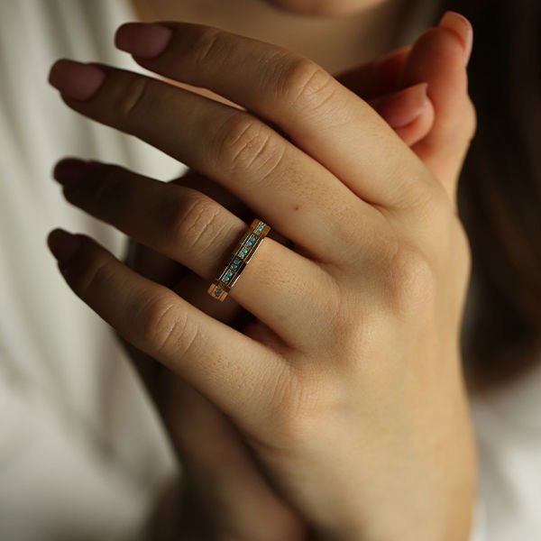 14 ayar altın Blue Dream Altın Yüzük