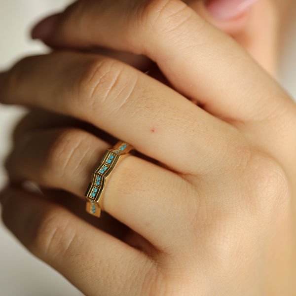 14 ayar altın Blue Dream Altın Yüzük