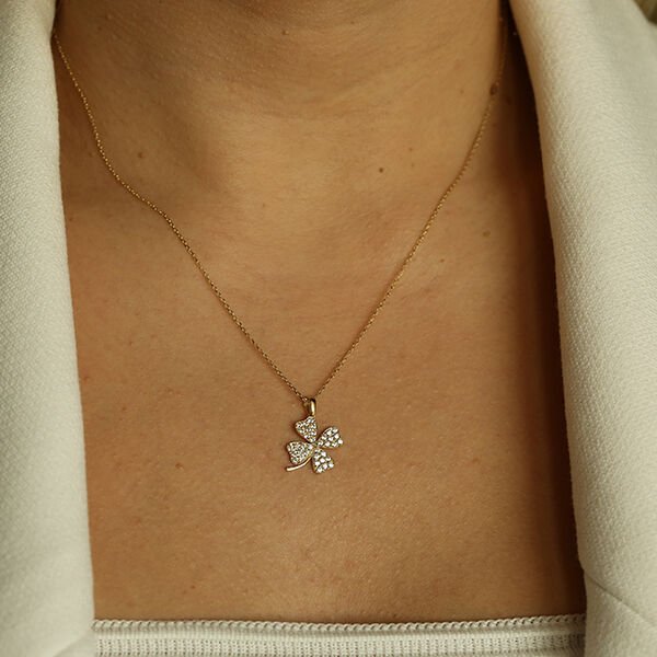 Clover 4 Yaprak Yonca Altın Kolye