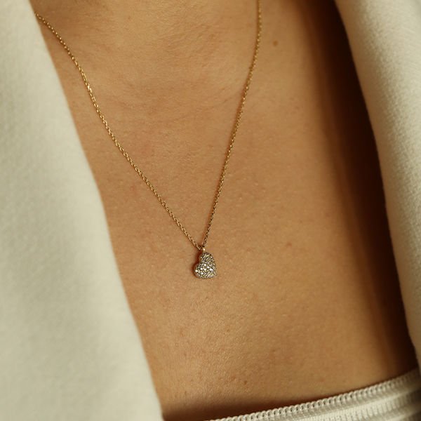 Heart Minimal Kalp Taşlı Altın Kolye