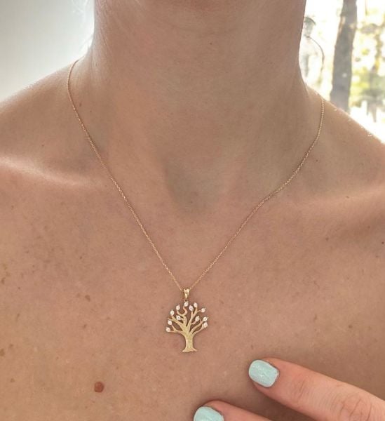 hayat ağacı altın kolye