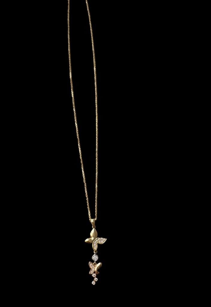 Butterfly kolye 14 ayar altın