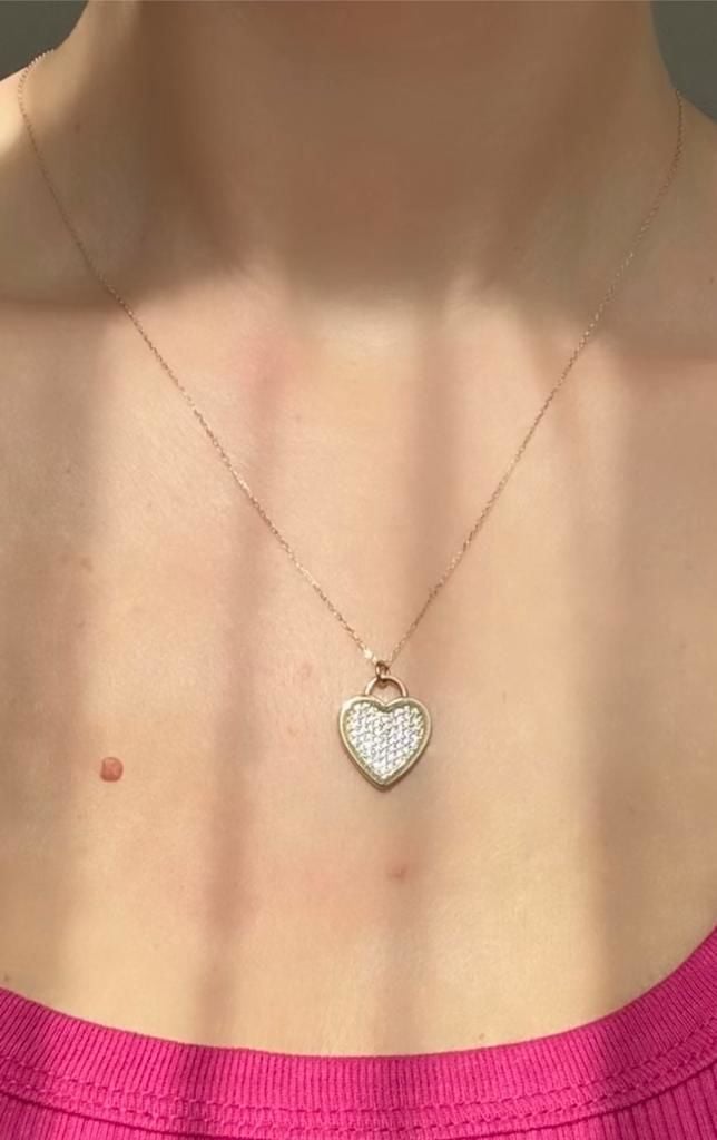 14 ayar kalpli tasarım kolye