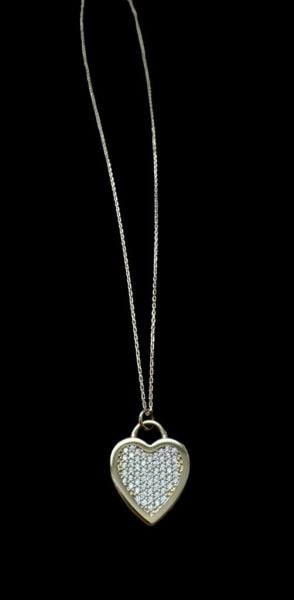 14 ayar kalpli tasarım kolye