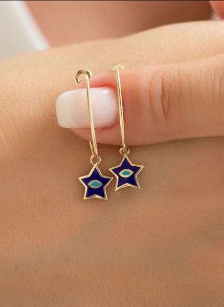 Altın Mineli Yıldız Küpe