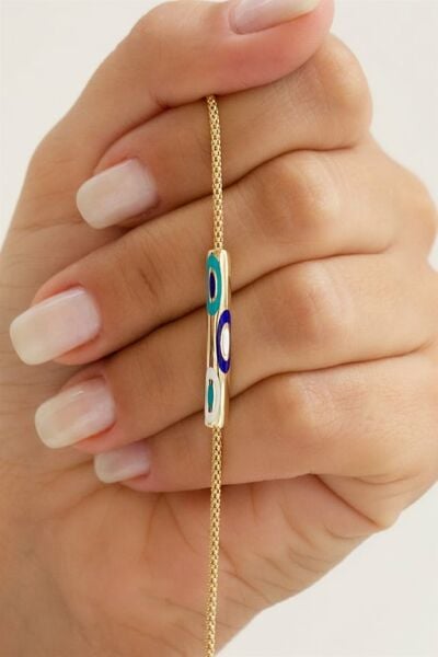 14 ayar altın mineli nazar bileklik