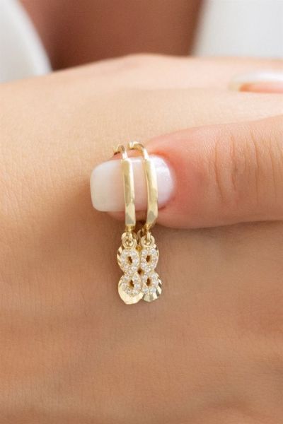 14 ayar altın sonsuzluk küpe