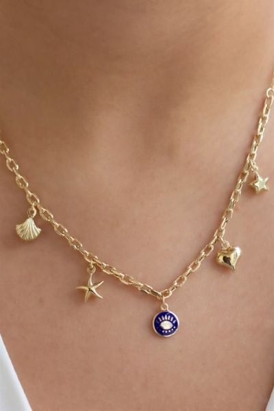14 ayar altın charm kolye