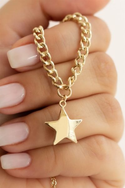 14 ayar altın yıldız kolye