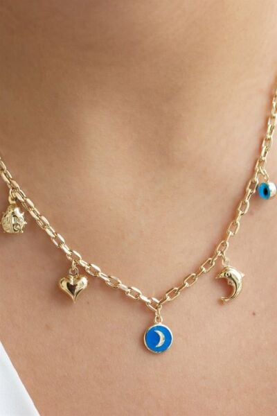 14 ayar altın charm kolye