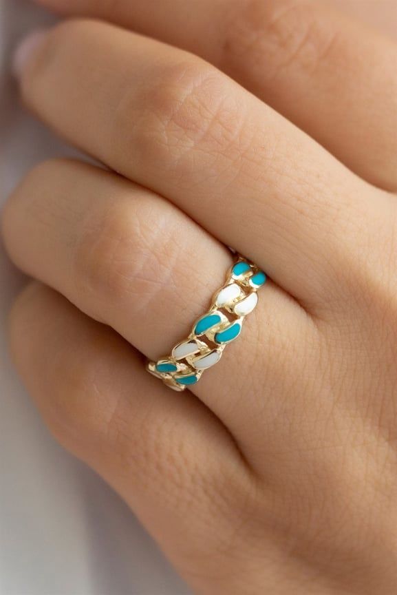 14 ayar altın mineli tasarım yüzük