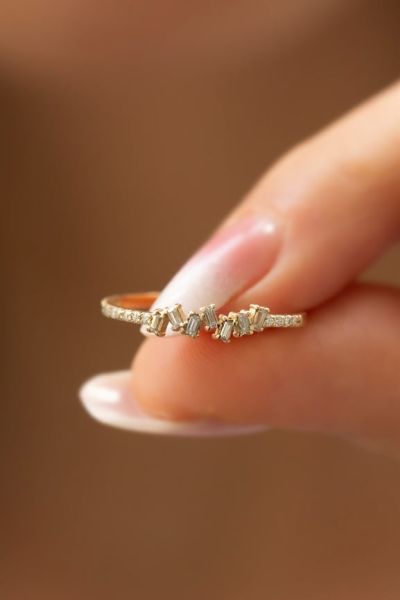 Baget taşlı zig zag yüzük