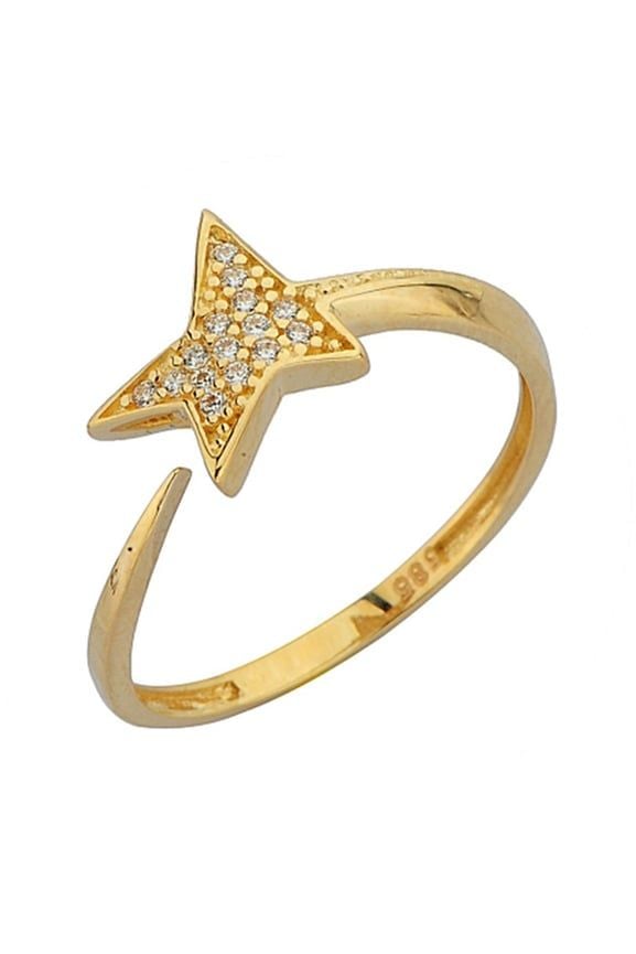 14 ayar altın kuyruklu yıldız yüzük