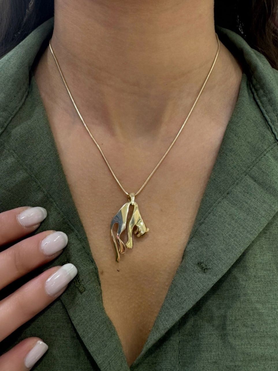 14 ayar altın tasarım panter kolye