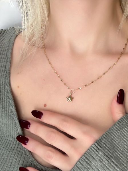 14 ayar altın yıldız kolye