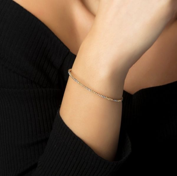 Altın İtalyan Üç Renk Bilezik