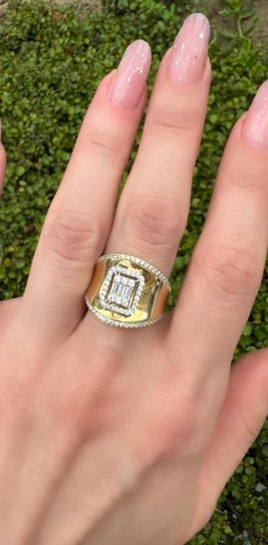 14 ayar baget taşlı tasarım yüzük