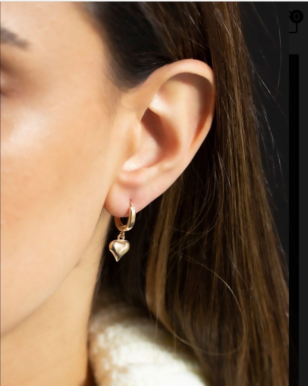 14 Ayar Altın Kalp Kupe