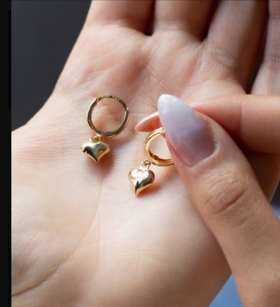 14 Ayar Altın Kalp Kupe