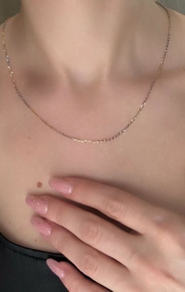 14 ayar altın tasarım 3 farklı renkli zincir