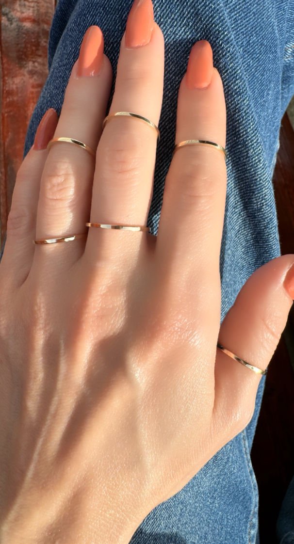 14 ayar minimal yüzük