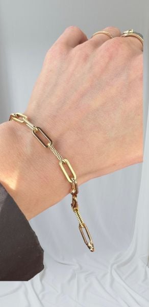 14 Ayar Altın Ataçlı tasarım bileklik