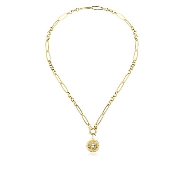 14 ayar altın zincirli güneş uçlu kolye