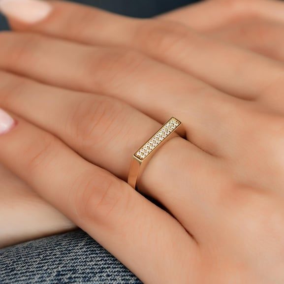 14 ayar altın Pırıltılı Yüzük