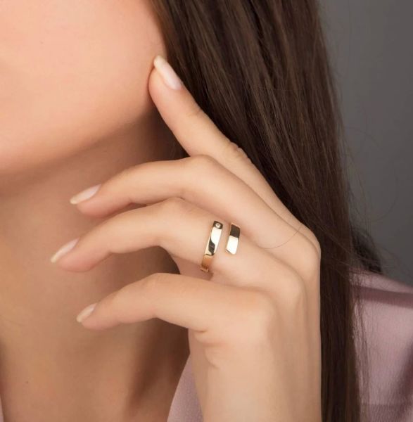 14 Ayar Altın Taşlı Fork Yüzük