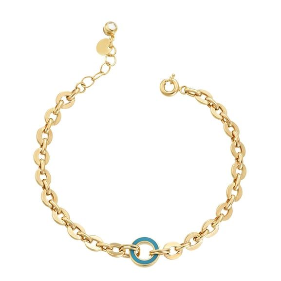 14 Ayar Altın Çift Taraflı Mineli Bileklik