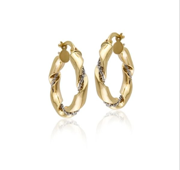 14 Ayar Altın Burgu Halka Küpe