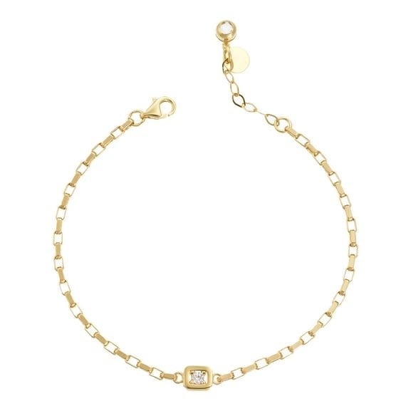 14 Ayar Altın Tek Taş Bileklik