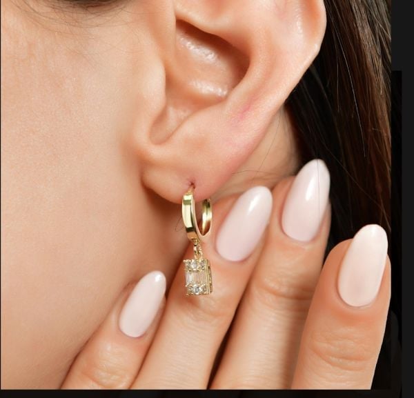 14 Ayar Baget Halka Küpe