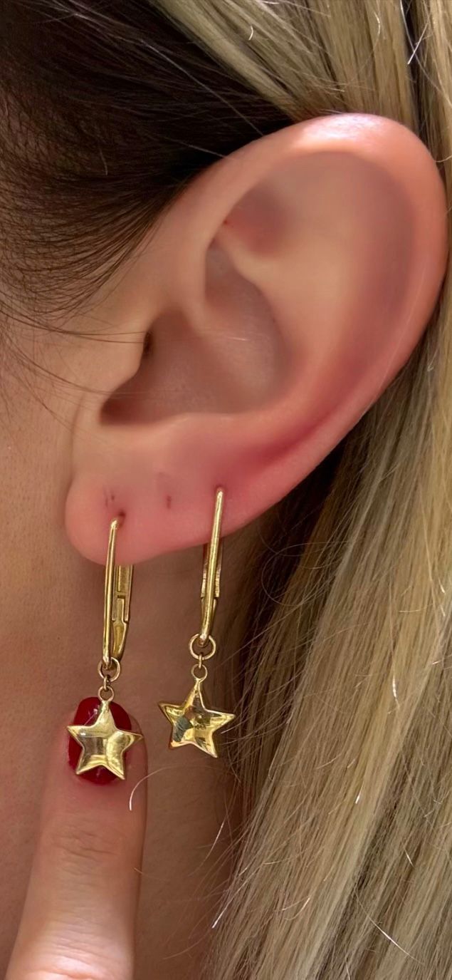 14 Ayar Altın Yıldız Küpe