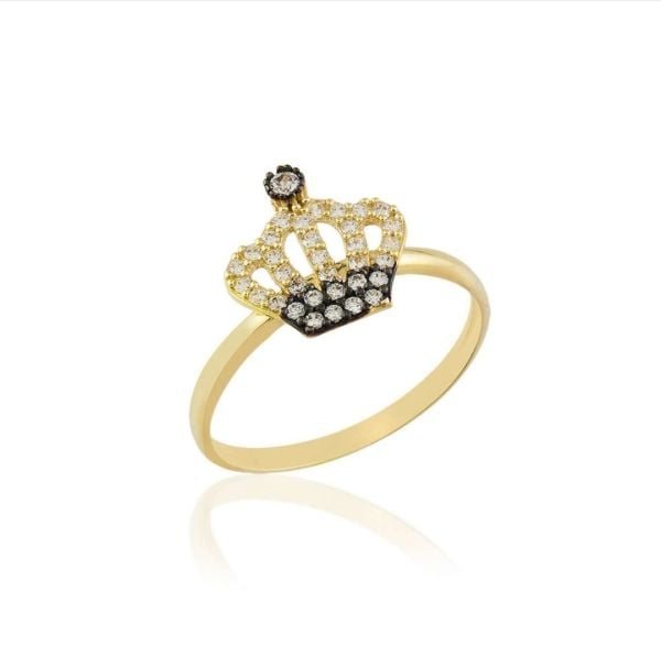 14 Ayar Kral Tacı Crown Yüzük