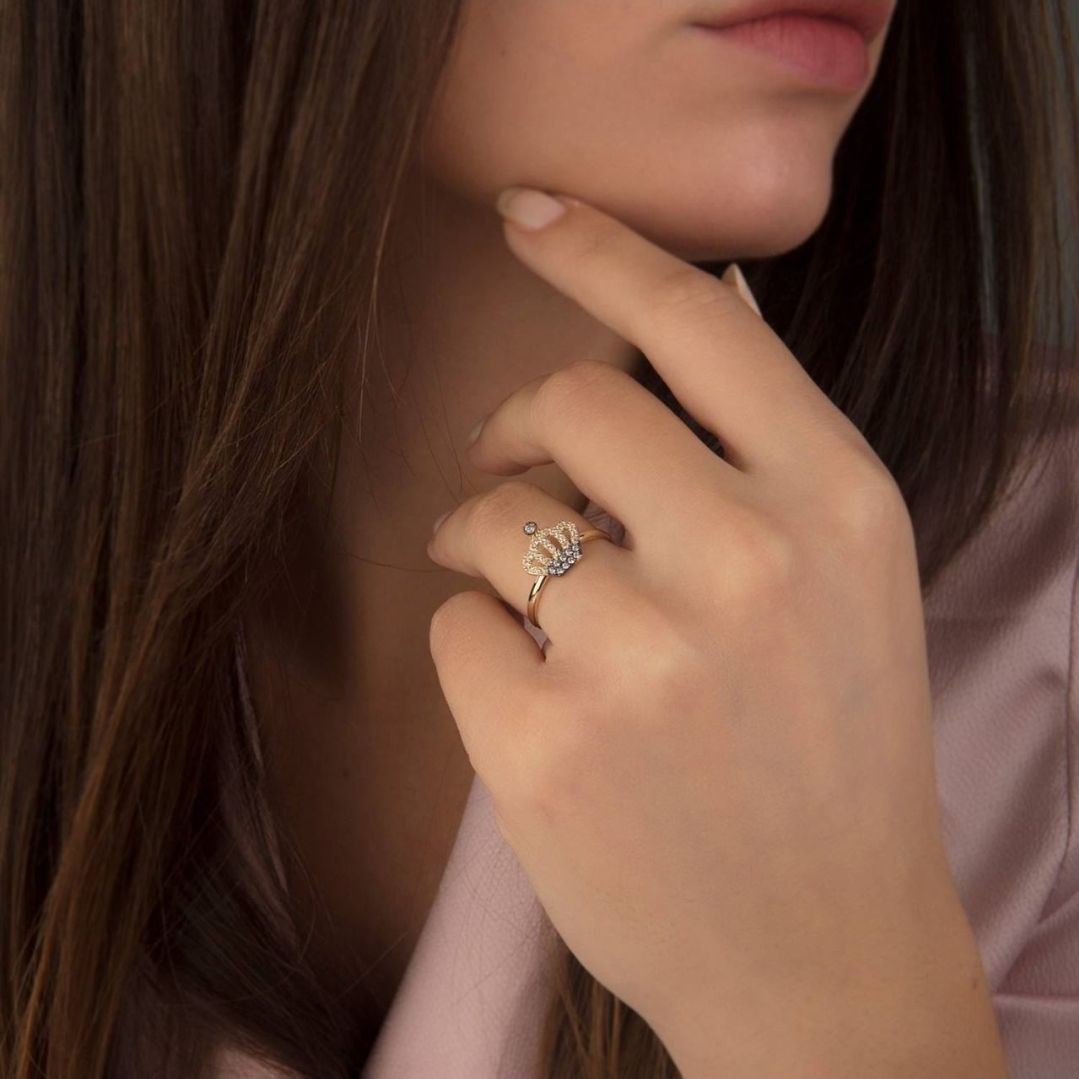 14 Ayar Kral Tacı Crown Yüzük