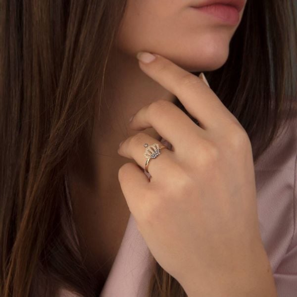 14 Ayar Kral Tacı Crown Yüzük