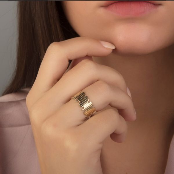 14 Ayar Tasarım Sergeant Yüzük