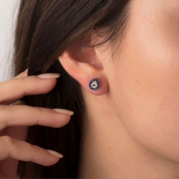 14 Ayar Nazarlık Küpe