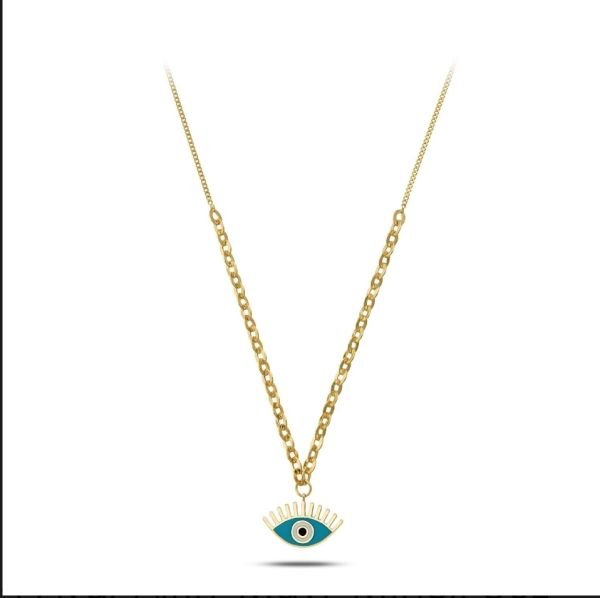 Altın Mineli Kirpikli kolye