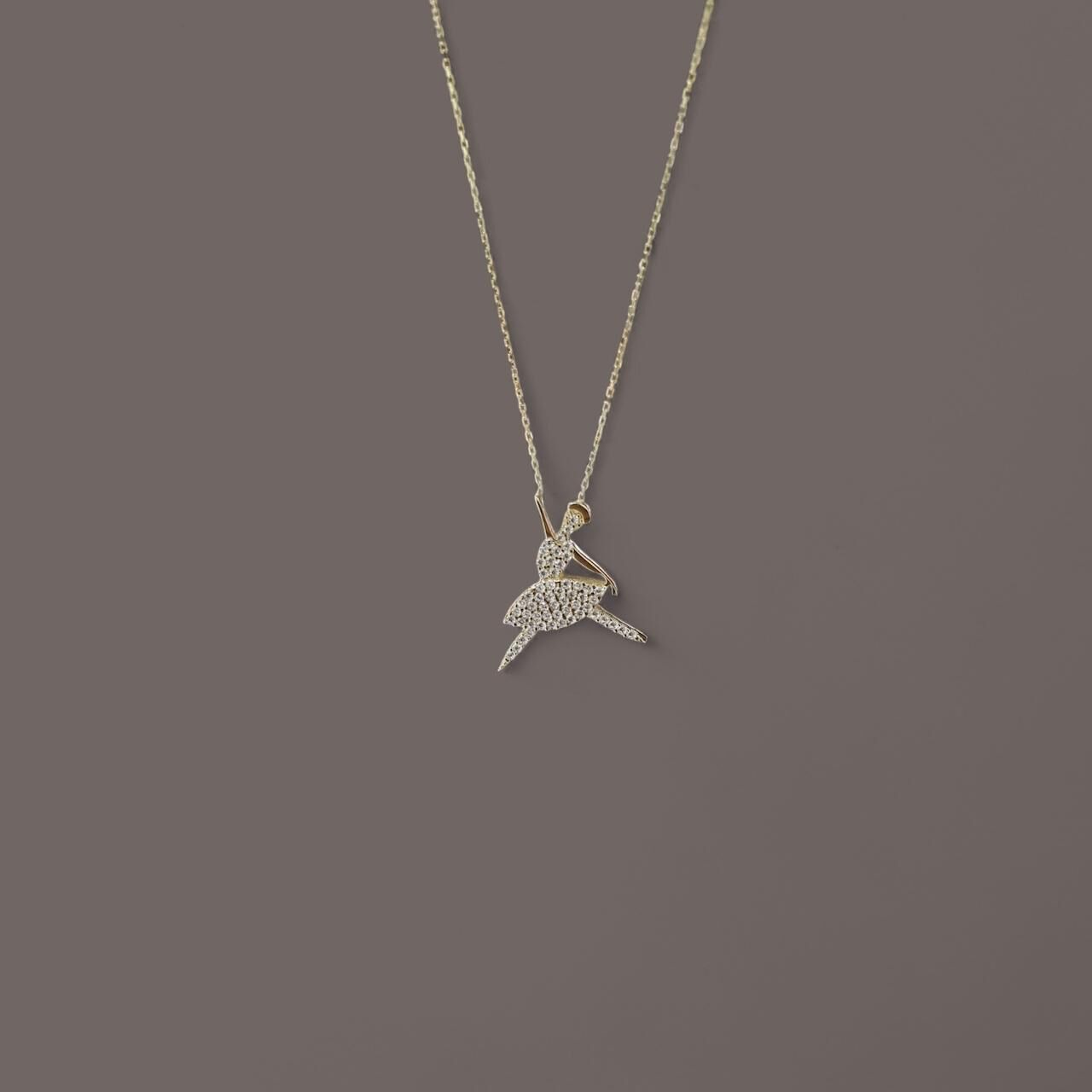 Balerin Kız Taşlı Kolye