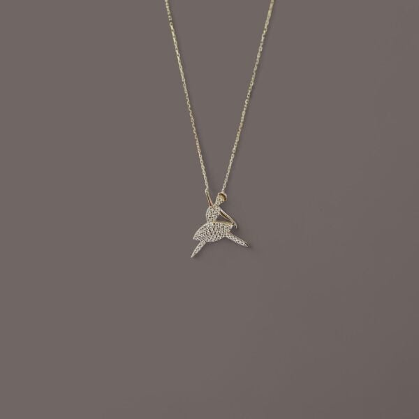 Balerin Kız Taşlı Kolye