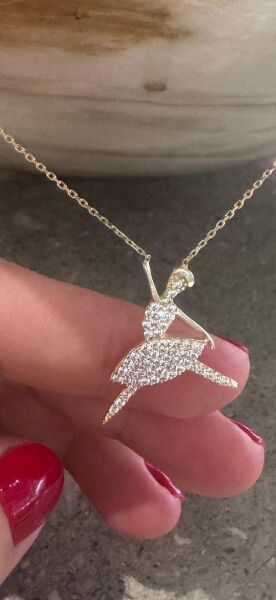 Balerin Kız Taşlı Kolye