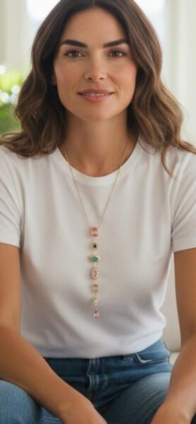 Renkli Taşlı Kolye